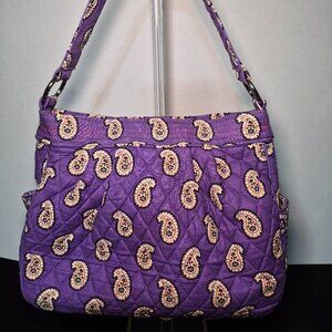 Vera Bradley Simply Violet reversible tote bag in a purple paisley and wallet